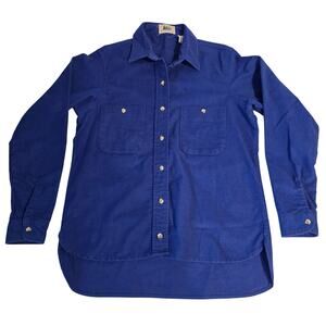 Vintage REI Chamois Cloth Shirt Blue Cotton Flannel Medium USA 80s